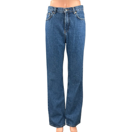 MNG Mango Women's Blue High Waisted Y2k Casual Straight Leg Denim Jeans Size 6