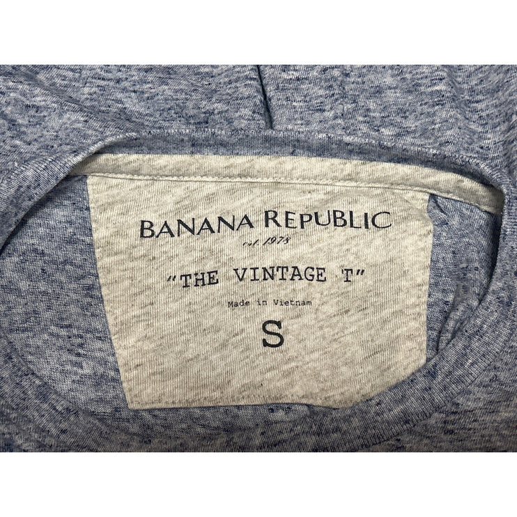 Banana Republic Men's Blue Heather Short Sleeve Crew Neck T Shirt Tee Top Size S