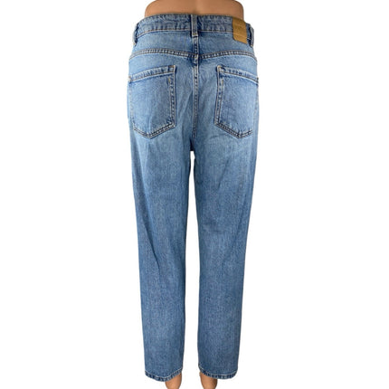 Zara Women's Blue Light Wash High Waisted Straight Leg Denim Jeans Pants Size 6