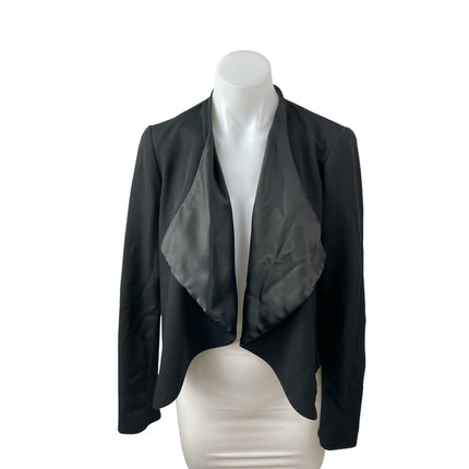 Anthropologie Elevenses Black Long Sleeve Crop Drape Blazer Coat Open Jacket 2