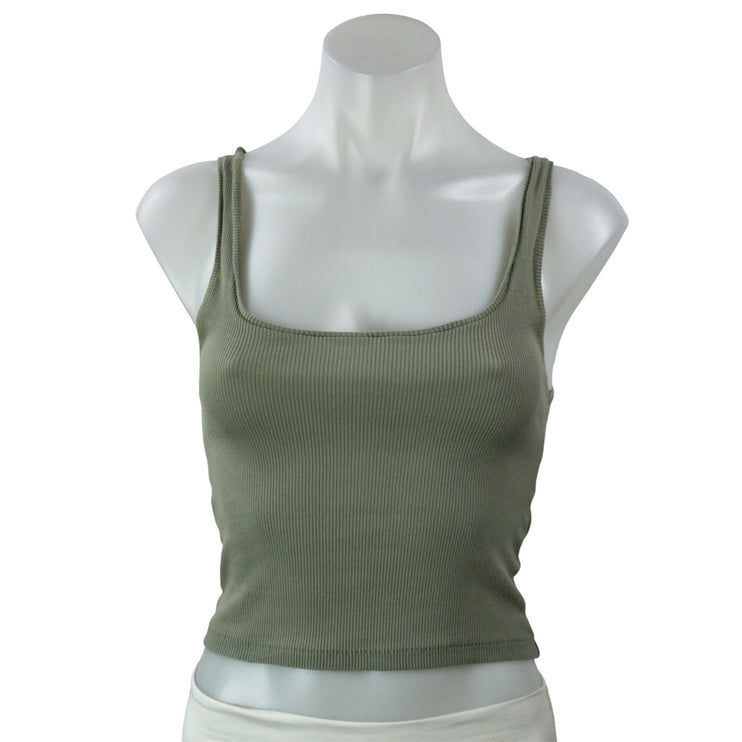 3 Pcs SKIMS Women's Gray Beige Olive Green Sleeveless Crop Tank Top Sets Sz M