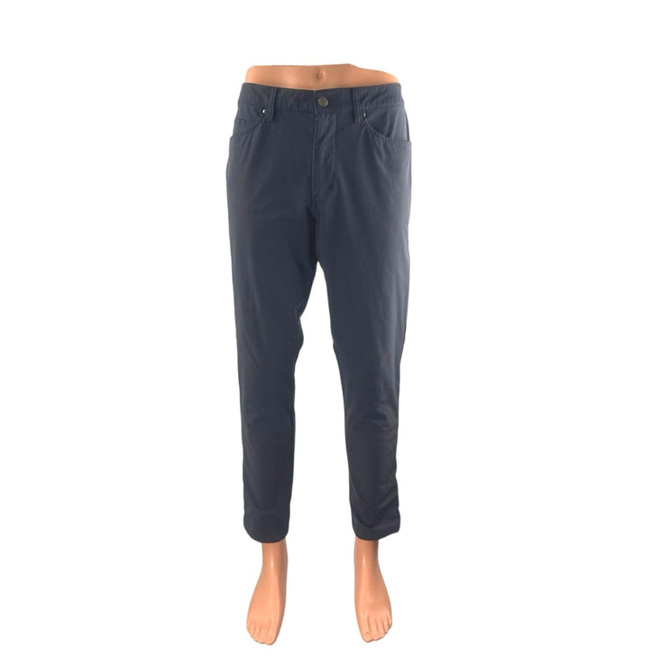 Lululemon Men's Black High Rise Straight Tapered Chino Trousers Dress Pants 33