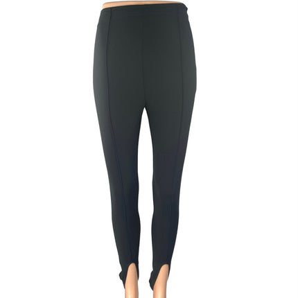 Zara Women's Black High Waisted Skinny Zipper Trousers Leggings Pants Size XS