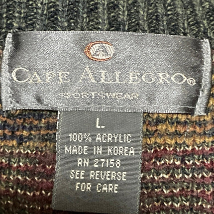 Cape Allegro Men's Multicolor Long Sleeves Knit Geometric Sweater Top Size L