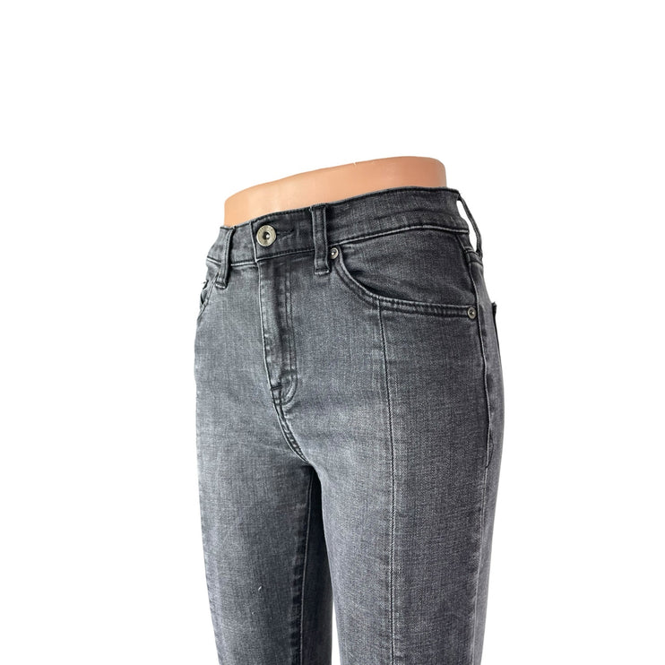Pistola Women's Gray Front Slit Hem High Rise Ankle Skinny Denim Jeans Pants 26