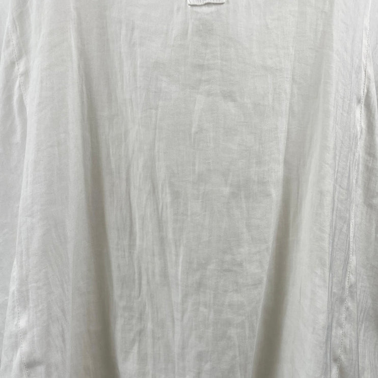 Banana Republic Women's White V Neck Short Sleeve Shirt Blouse Top Size XL