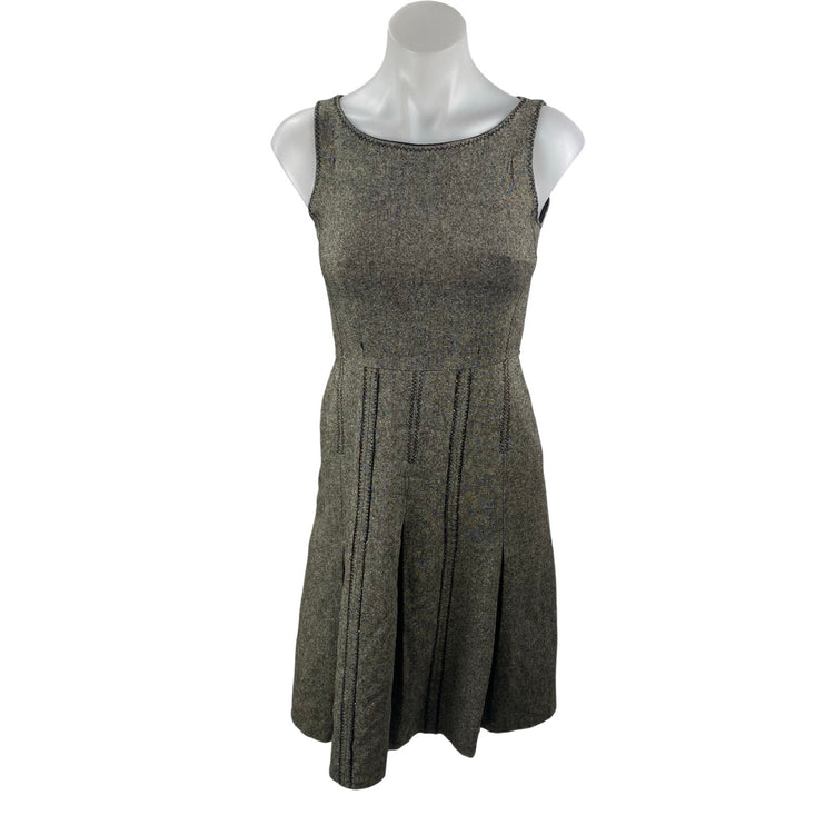 Ann Taylor LOFT Petites Gray Wool Silk Sleeveless Mini Flare Tank A-Line Dress 2