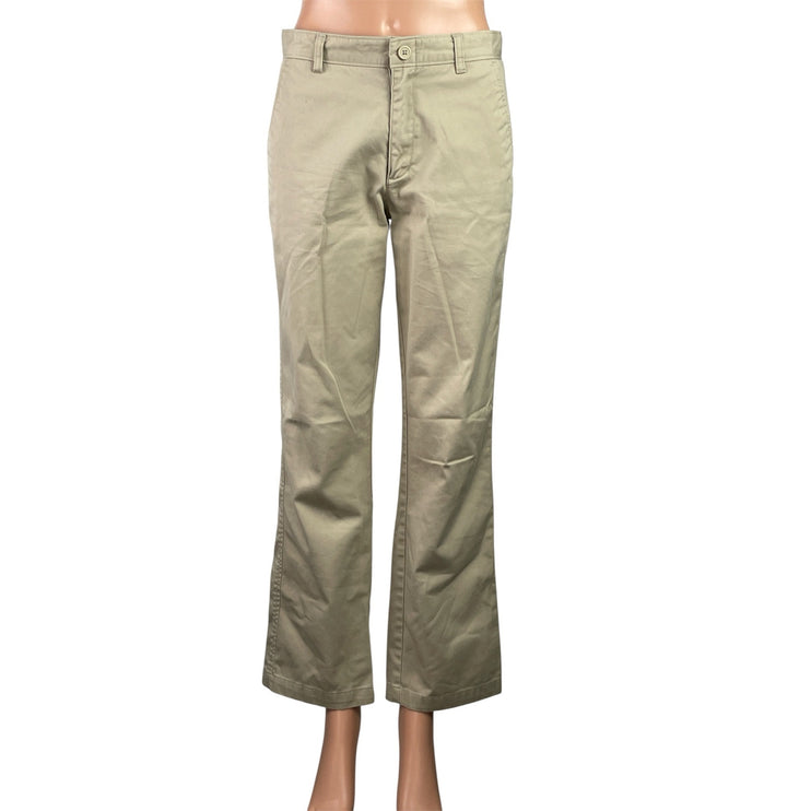Tommy Hilfiger Women Beige Khaki High Rise Flared Bootcut Trousers Pants Size 18