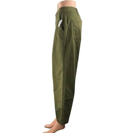 NEW Old Navy Women's Army Green High Rise Straight Wide Leg Khaki Chino Pants S