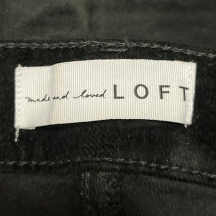 Ann Taylor Loft Black High Rise Velvet Velour Straight Denim Jeans Pants Size 26