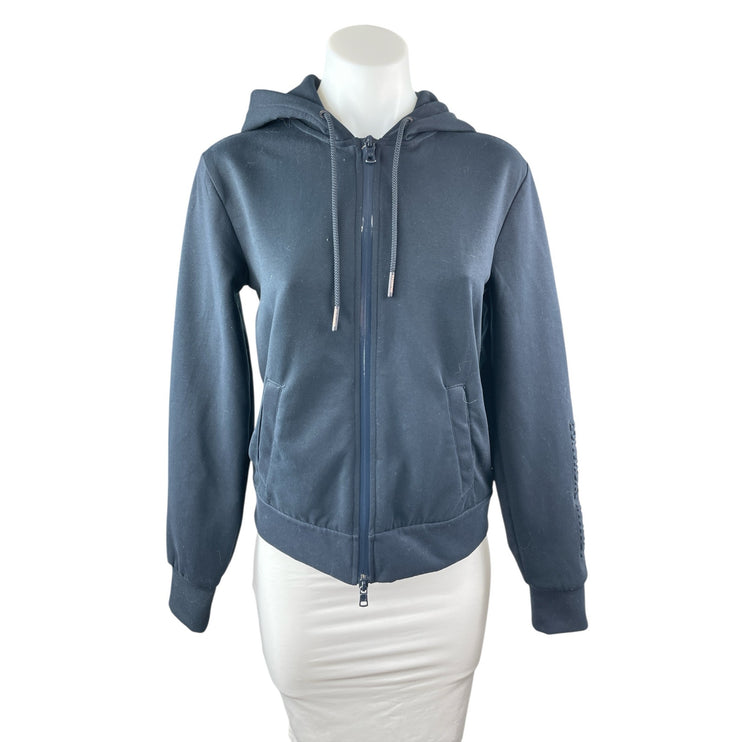 Armani Exchange Women's Navy Blue Full Zip Hoodie Hooded Sweatshirt Top Size S