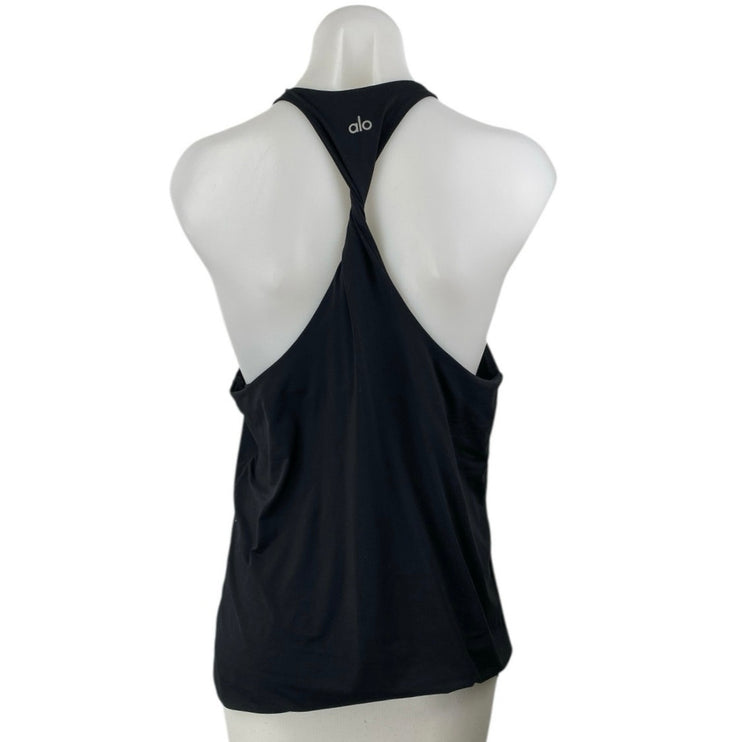 Alo Women's Black Sleeveless Scoop Neck Racerback Yoga Athletic Tank Top Size M