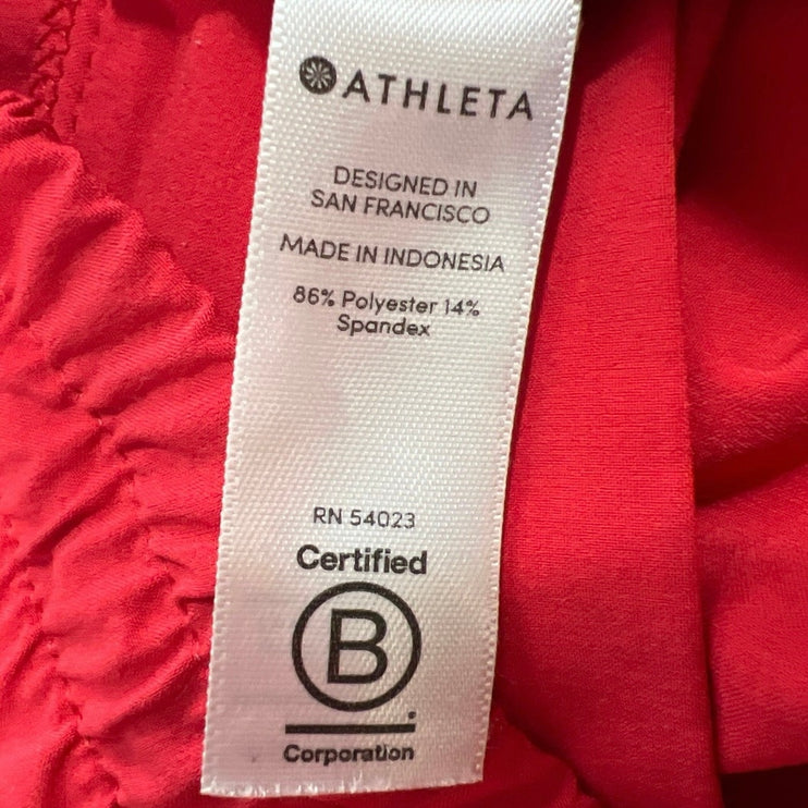 Athleta Red Drawstring Mid Rise Track Workout Running Athletic Shorts Size 4