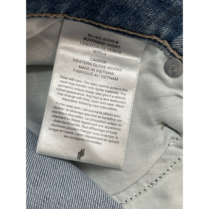 NEW Silver Jeans Co Women's Blue High Rise Cutoff Boyfriend Denim Jean Shorts 25