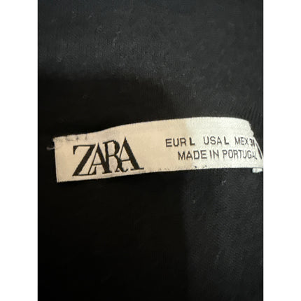 Zara Women's Black Off The Shoulder Long Sleeve Sweater Knit Blouse Top Size L