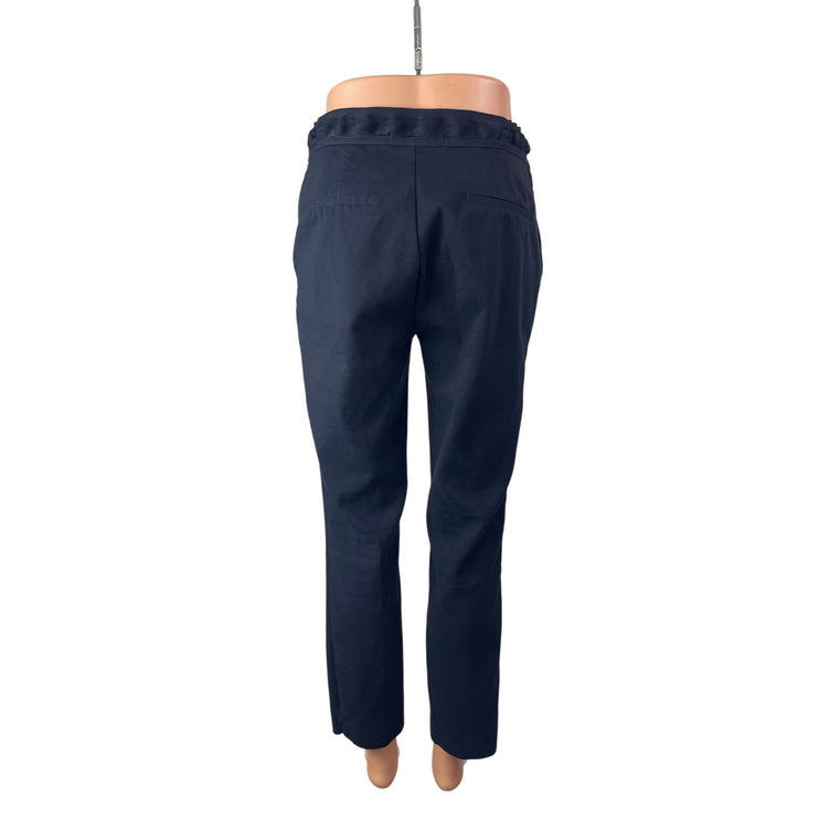 Zara Women's Blue High Waisted Straight Leg Slim Fit Trousers Dress Pants Sz M