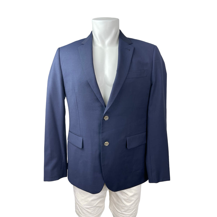 Indochino Mens Blue Classic Blazer Coat Straight Trousers Dress Pants Suit Set M