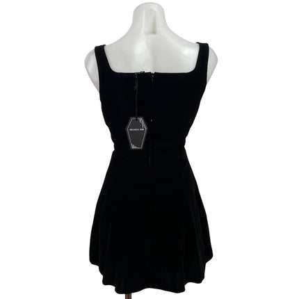 NEW Dolls Kill The Grave Girl Moonlit Maven Black Velvet A-Line Tank Dress XXS