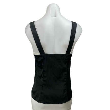 Proenza Schouler Womens Black Silk Satin Sleeveless Tie Scoop Neck Tank Top Sz 6