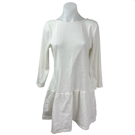 Free People Free-est White Long Sleeve Drop Waist Open Back A Line Mini Dress XL