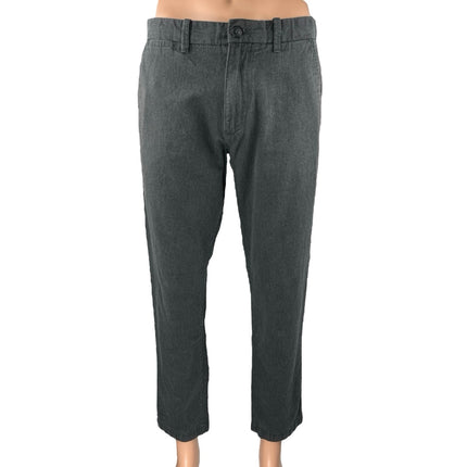 Gap Men's Gray Mid Rise Straight Leg Slim Fit Trousers Chino Khaki Pants 32/30