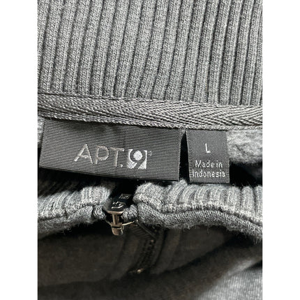 APT.9 Men's Dark Gray Fleece Long Sleeve Full Zip Stand Collar Sweater Top Sz L