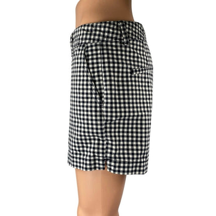 Gap The City Black White Gingham Checkered Mid Rise Casual Mini Shorts Size 4