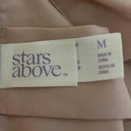 Stars Above Nightwear Pajamas Sleep Solid Pink Short Sleeve Button Up Shirt Sz M