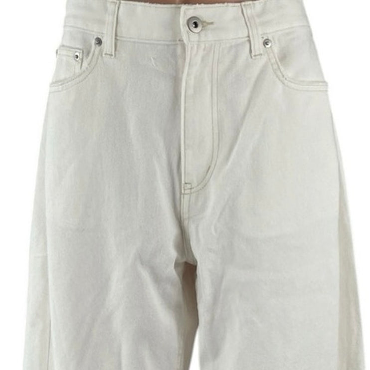 NEW H&M Women's White High Rise Loose Palazzo Wide Leg Baggy Denim Jeans Size 6