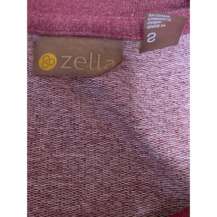 Zella Women's Red Round Neck Tie Long Sleeve Sweater Sweatshirt Top Size S