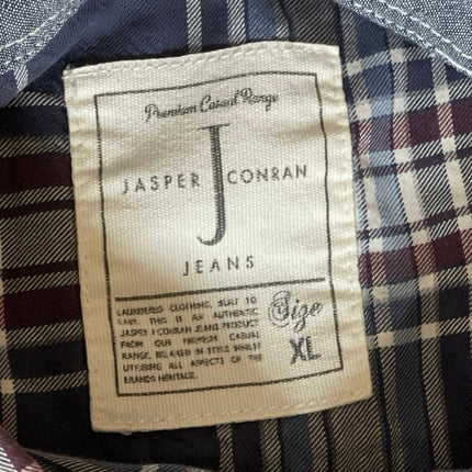 Jasper Conran Jeans Plaid Check Collared Long Sleeve Button Down Shirt Top Sz XL