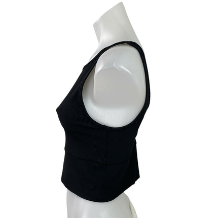 Lululemon Power Pivot Black Sleeveless Activewear Sports Bra Crop Tank Top Sz S