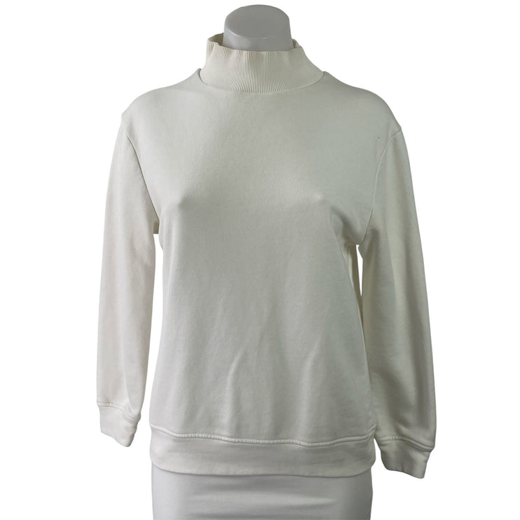 Varley White Mock Neck Cutout Open Back Long Sleeve Pullover Sweater Top Size S