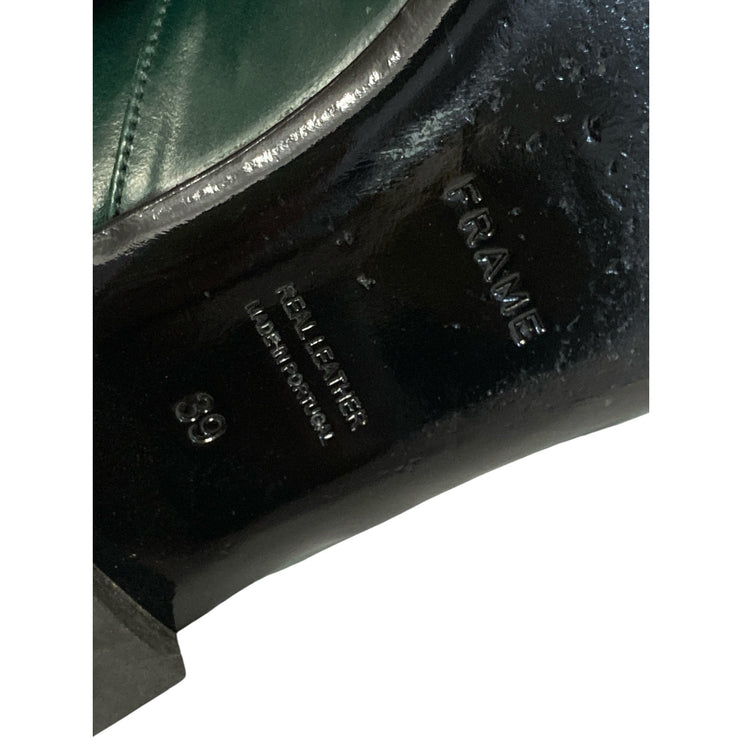 Frame Camille Women's Green Leather Pointed Toe Slingback Flats Sandal Size 8.5