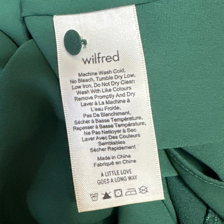 Aritzia Wilfred Green Sleeveless High Neck Ruffle Fit & Flare Mini Dress OS