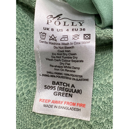 Oh Polly Women's Green High Rise Lace Up Back Flare Bootcut Bell Bottom Pants 4