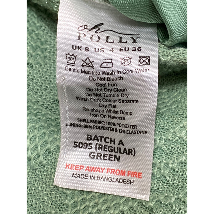 Oh Polly Women's Green High Rise Lace Up Back Flare Bootcut Bell Bottom Pants 4
