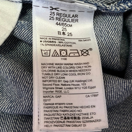 Gap 1969 Women's Blue Distressed Mid Rise Pockets Cuffed Denim Jeans Shorts 25