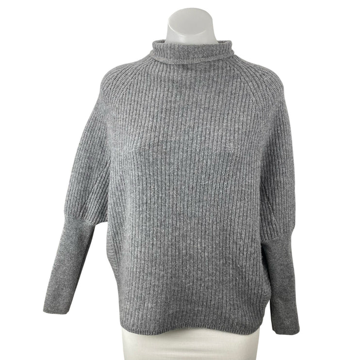 Club Monaco 100% Cashmere Emma Women's Gray Ribbed Long Sleeve Sweater Top Sz XS