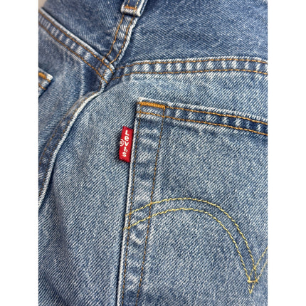 Levi's 501 Original High Rise Distressed Cut Off Blue Denim Jean Shorts Size 28