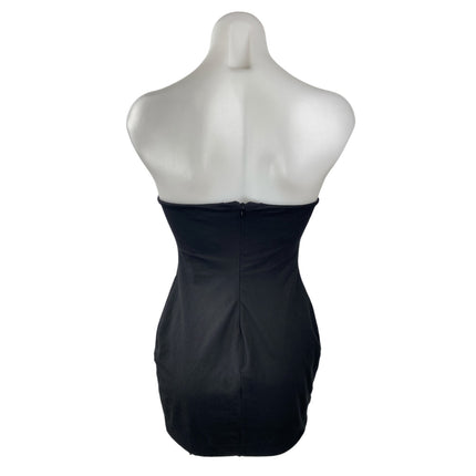 Superdown Black Strapless Tube Bandeau Slit Sleeveless Mini Bodycon Dress Size S