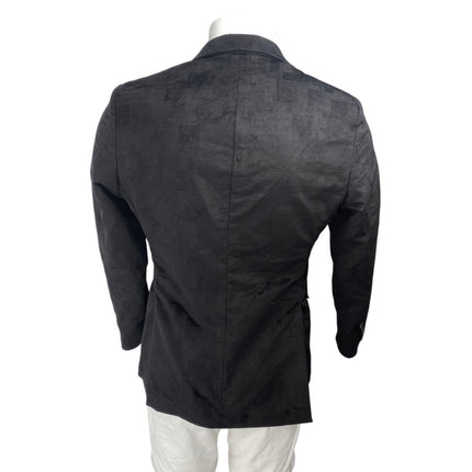 John Varvatos Men's Black Notch Collar Long Sleeve Blazer Coat Jacket One Size