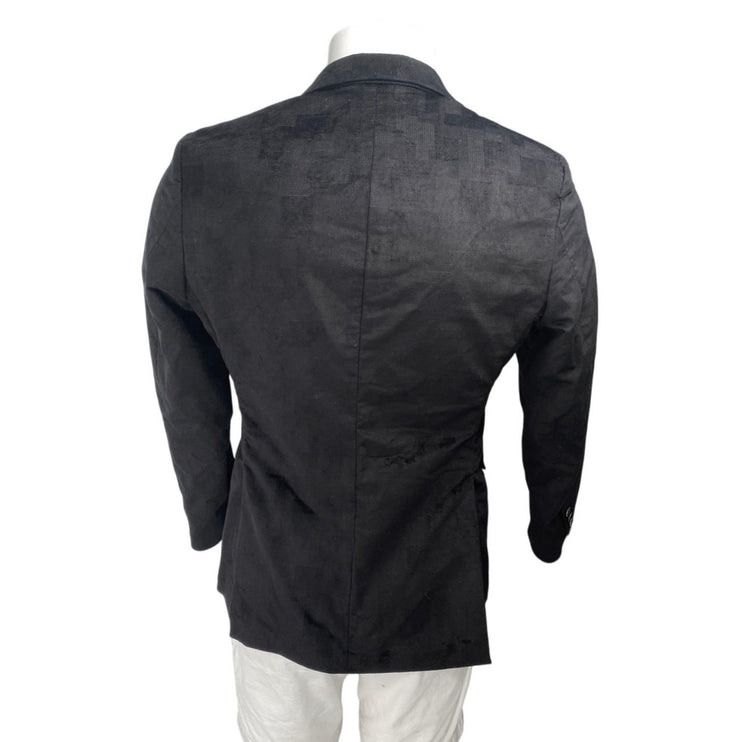 John Varvatos Men's Black Notch Collar Long Sleeve Blazer Coat Jacket One Size