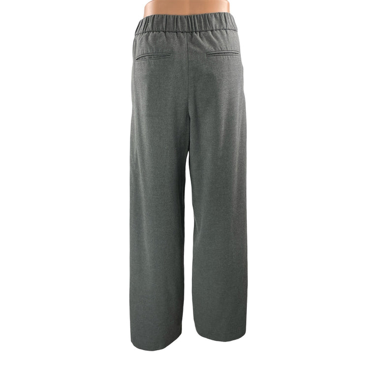 Ann Taylor Women's Gray High Rise Elastic Waist Baggy Wide Leg Trousers Pants XS