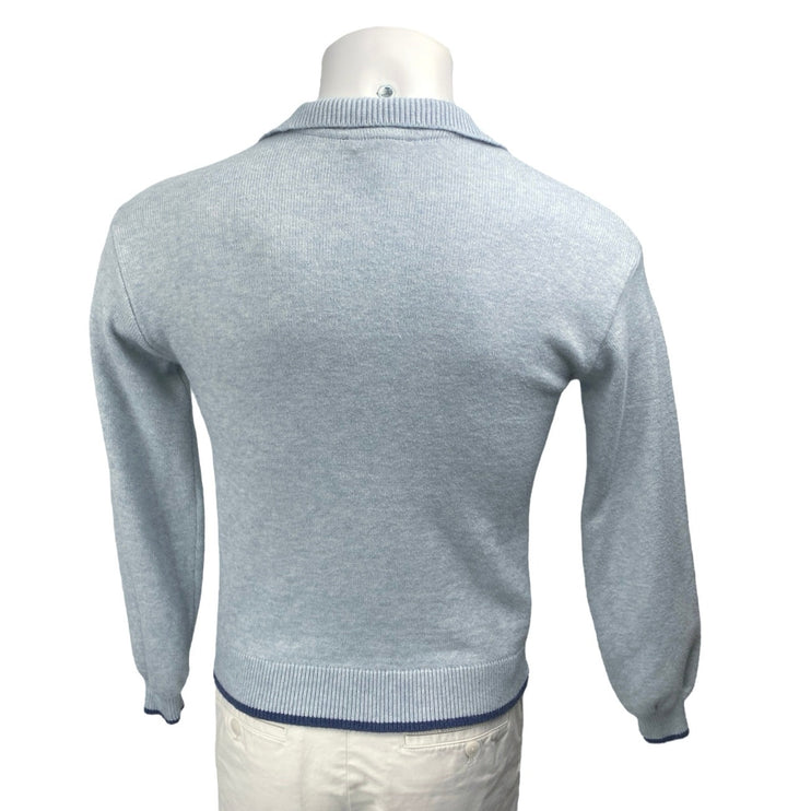 Charlie B Men's Blue Knit 1/4 Zip Long Sleeve Collar Sweatshirt Sweater Top XS
