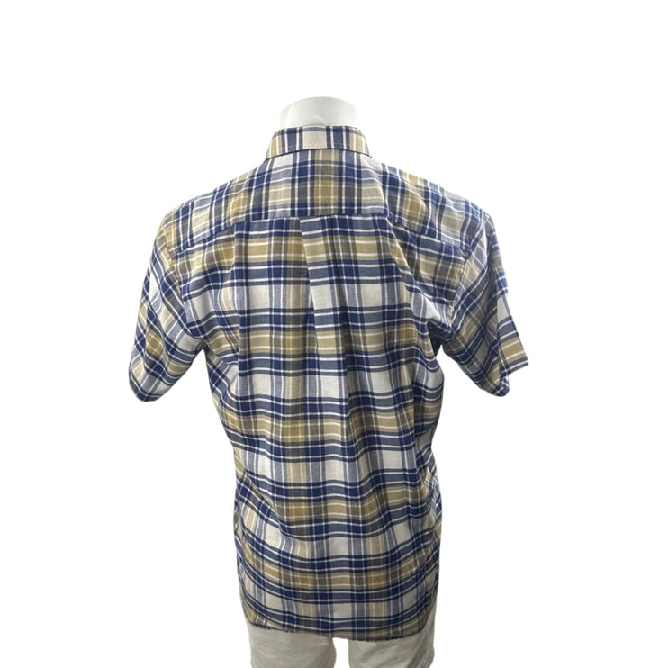 GOLF Men's Multicolor Plaid Flannel Short Sleeve Button Down Shirt Top Size L