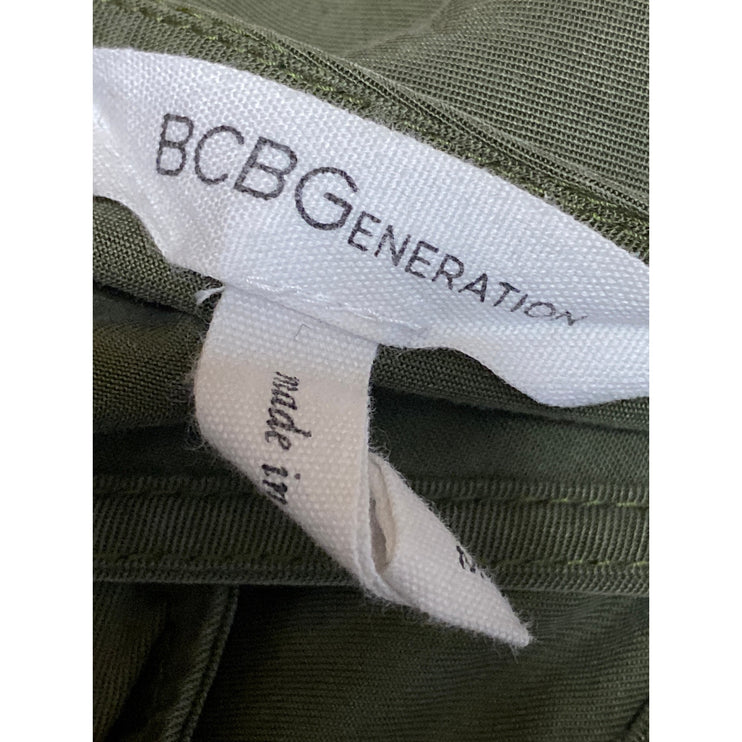 BCBGeneration Green Sleeveless Tie Shoulder Wide Leg Overall Jumpsuit Romper M