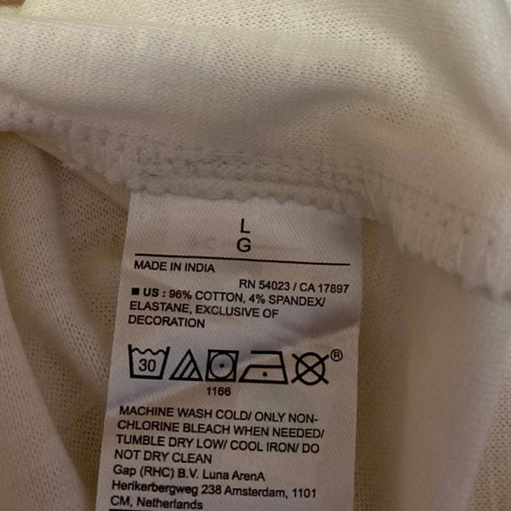 Banana Republic Women's White Sleeveless Pleated Muscle Tee Tank Top Size L