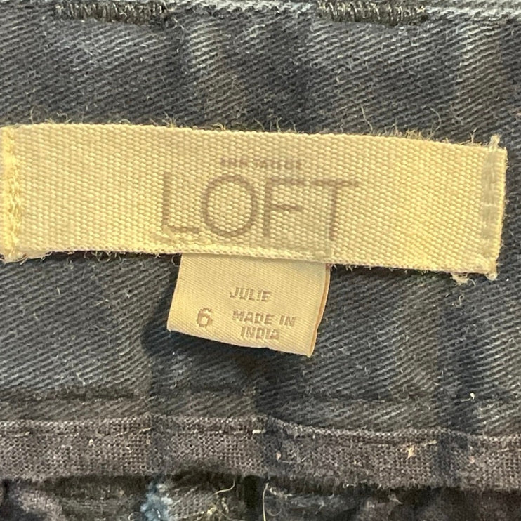 Ann Taylor LOFT Julie Navy Blue Low Waist Straight Leg Chino Trousers Pants Sz 6