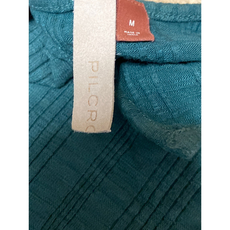 Anthropologie Pilcro Women's Green Ribbed Knit Sleeveless Cami Tank Top Size M